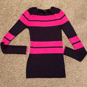 Express Pink and Navy Sweater Size S/M